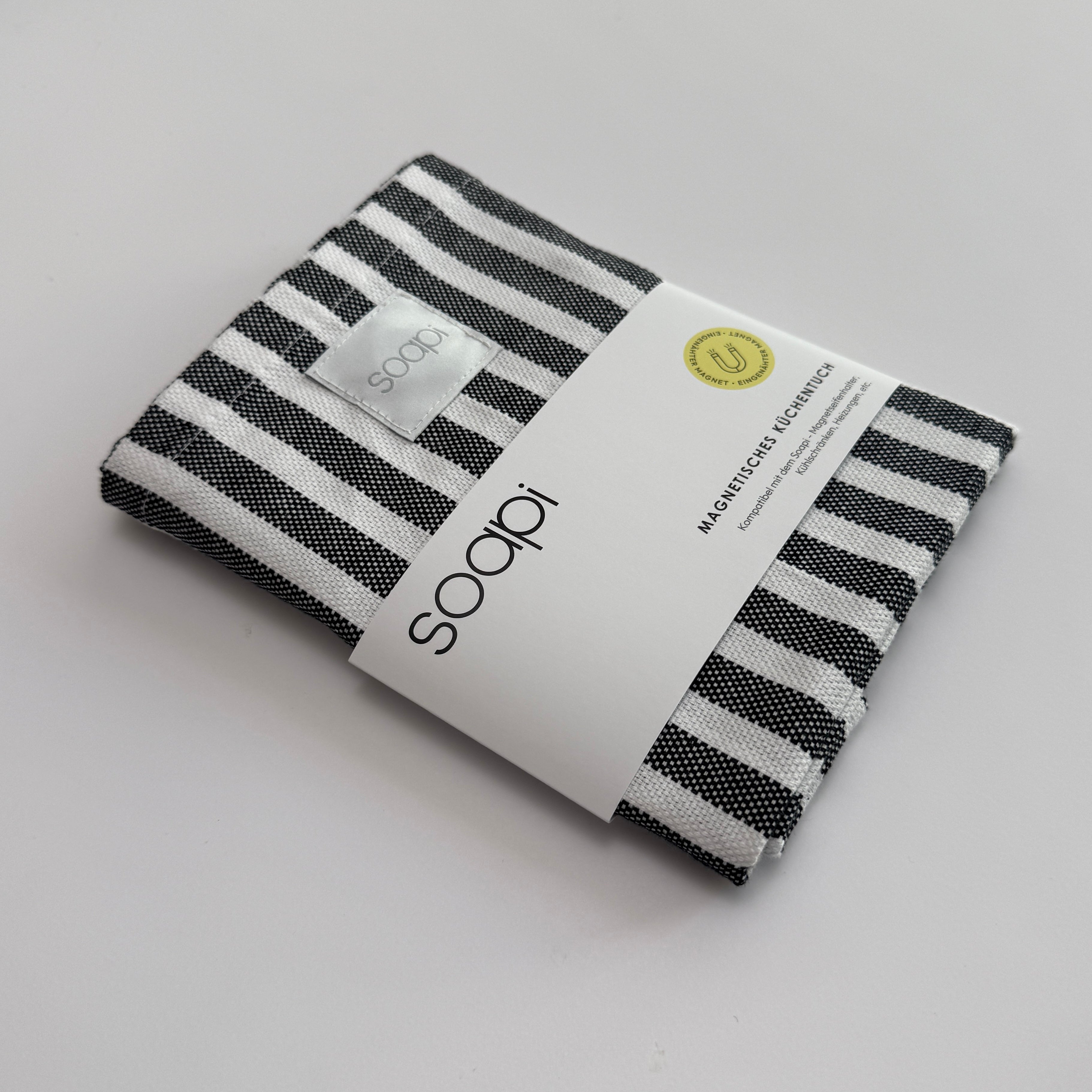 Soapi Magnetisches Küchentuch - gestreift schwarz