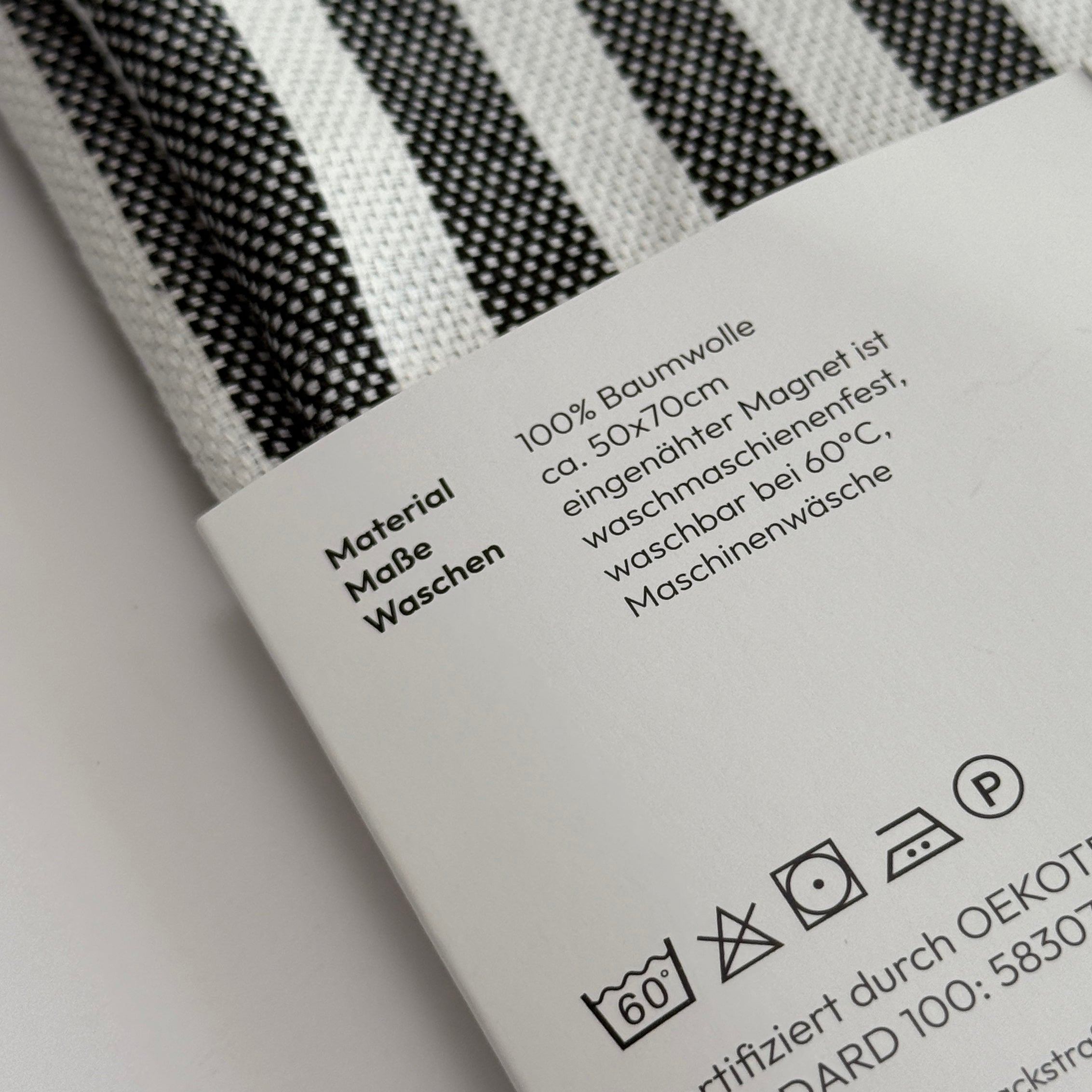 Soapi Magnetisches Küchentuch - gestreift schwarz