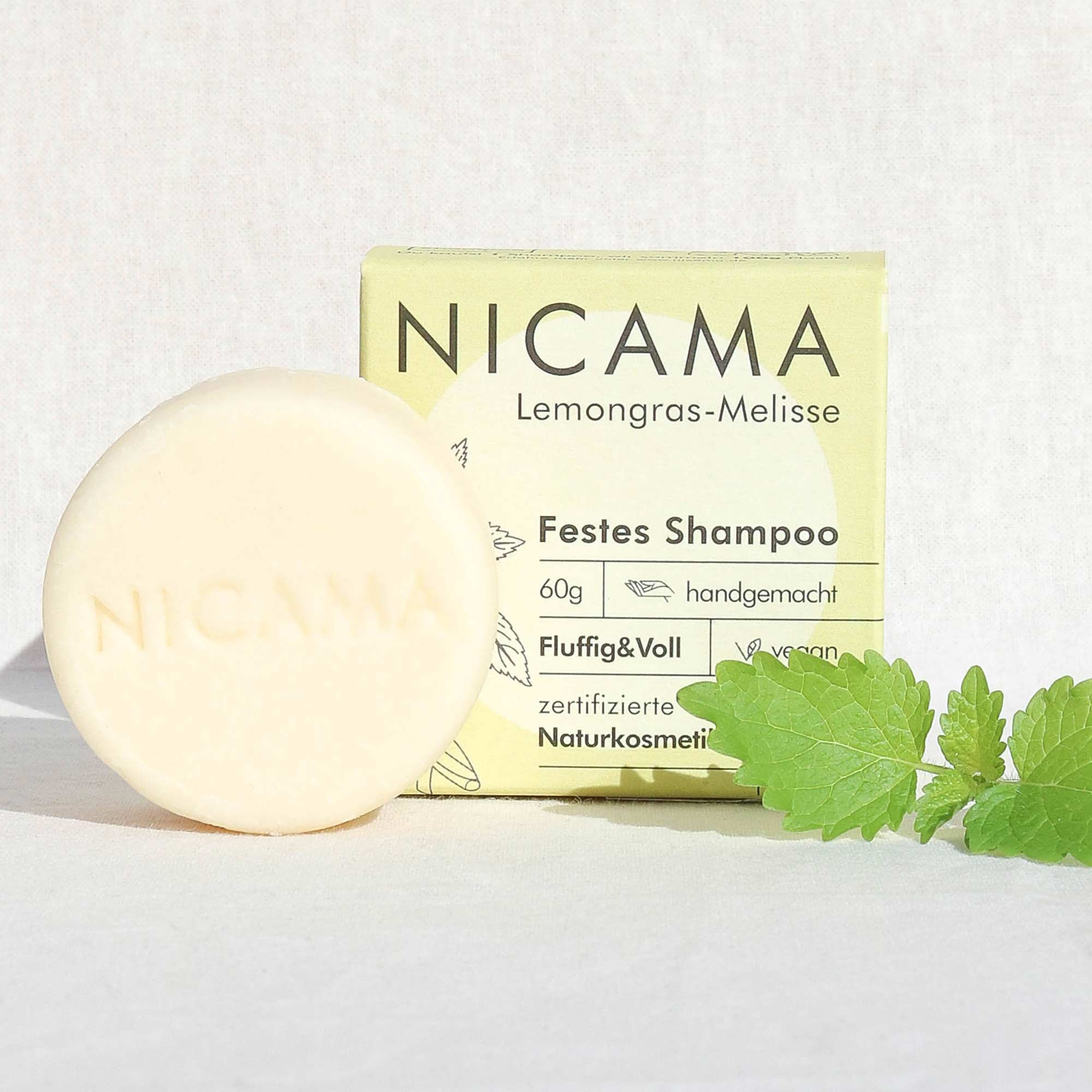 Festes Shampoo von Nicama-Lemongras Melisse