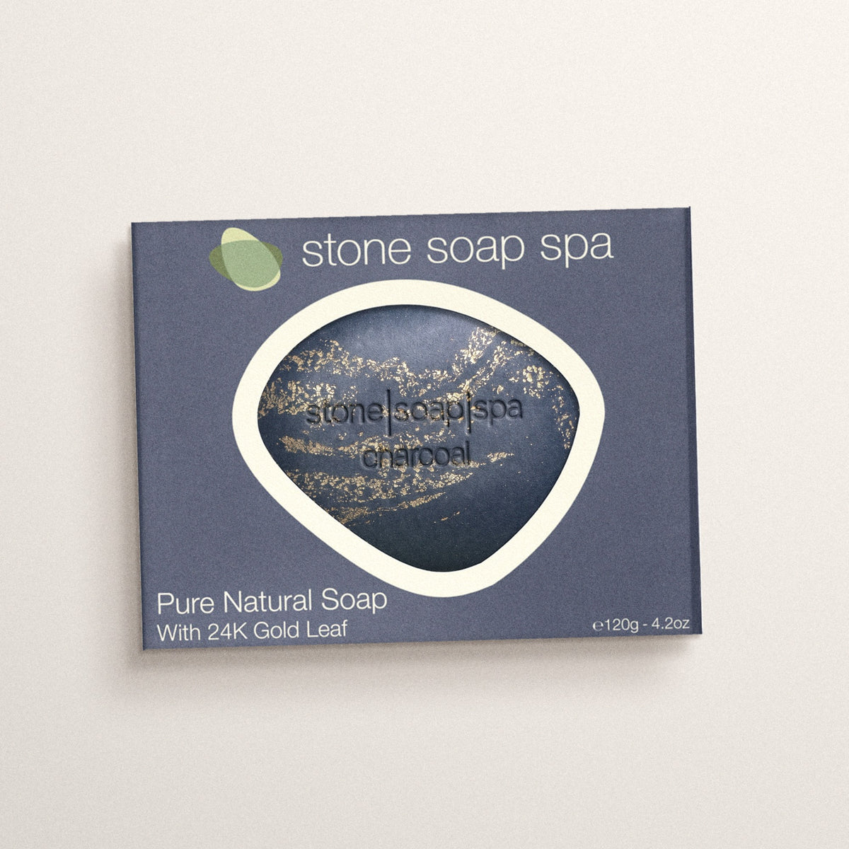 Stone Soap Spa Charcoal Gold in der Verpackung