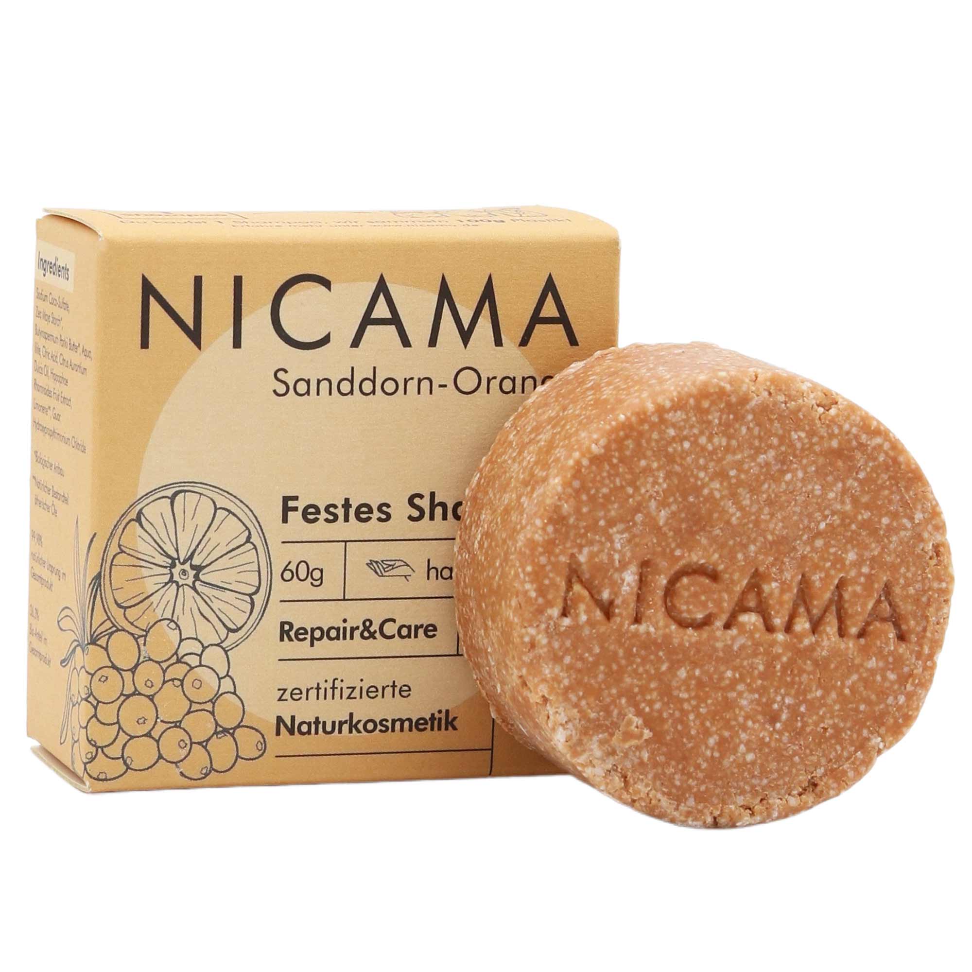 Festes Shampoo von Nicama - Sanddorn-Orange