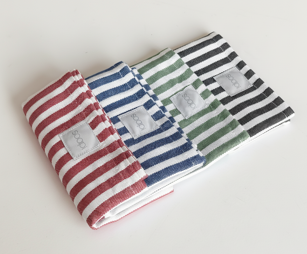 Soapi Magnetisches Küchentuch - gestreift schwarz