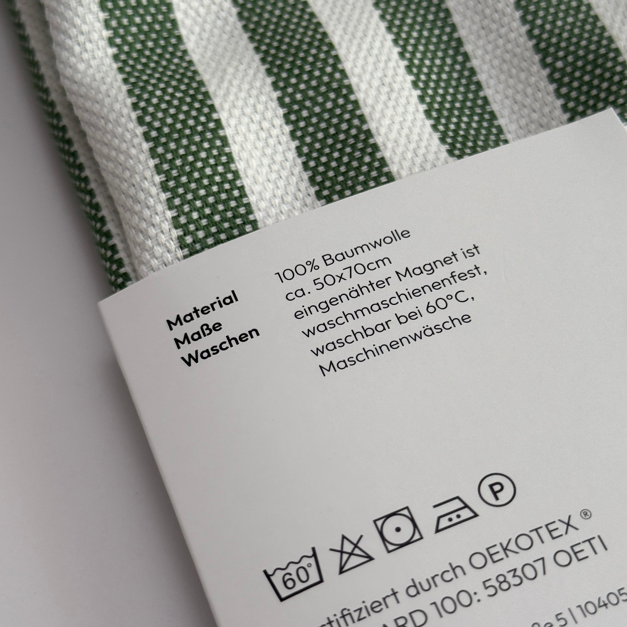 Soapi Magnetisches Küchentuch - gestreift grün