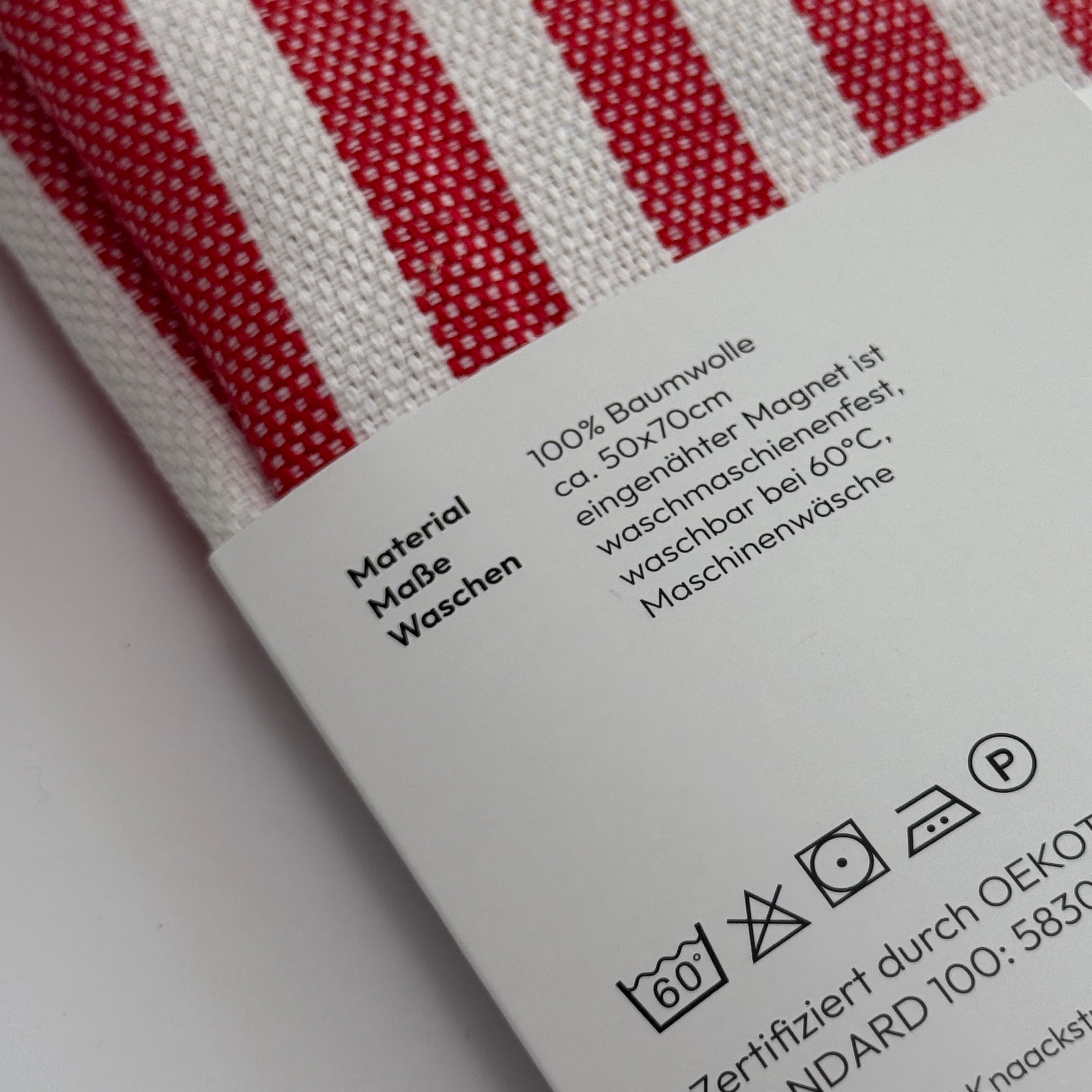 Soapi Magnetisches Küchentuch - gestreift rot